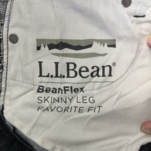 L.L. Bean BeanFlex Jeans Women’s 12R Black Skinny Leg Favorite Fit Denim - Picture 8 of 16